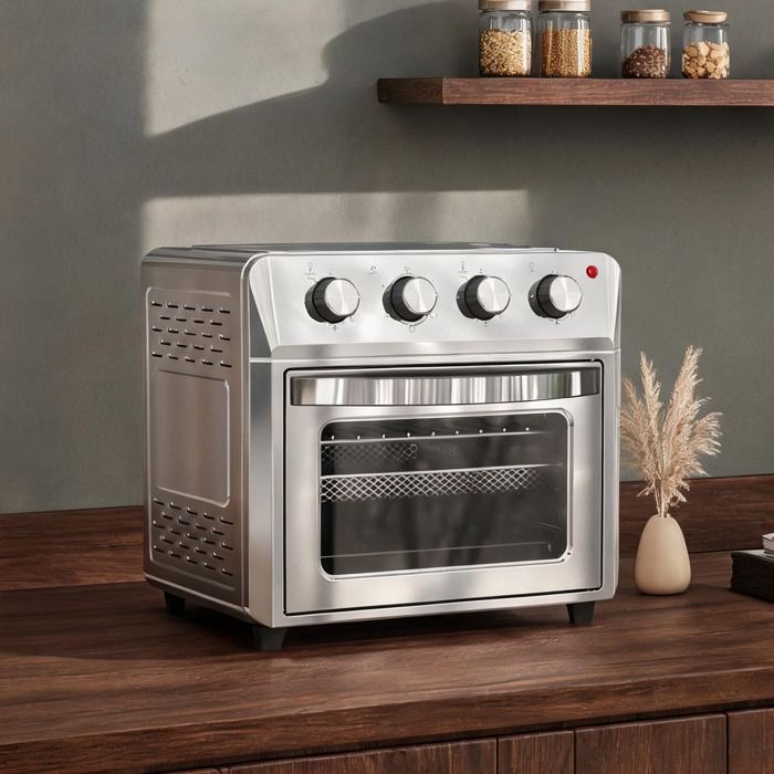 Mini-four à convection 24 L multifonction 6 modes acier inoxydable cool silver