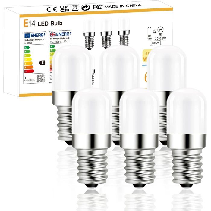 Ampoule LED E14 Blanc Chaud 2700K 1W Équivalent 15W Lumière Non Dimmable Angle 360° pour Réfrigérate ACCESSOIRES POUR PULVERISATEUR