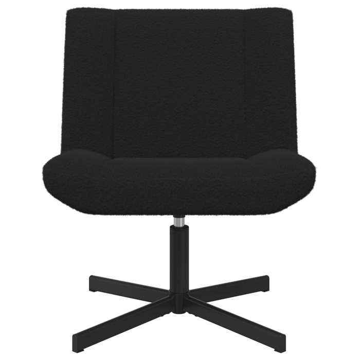 Chaise pivotante 1 PLACE - Fauteuil salon/bureau - Noir 63x75x76 cm Peau de mouton V3461