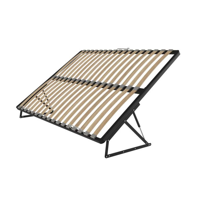 Cadre métallique relevable 160x200 côtés 48 lattes