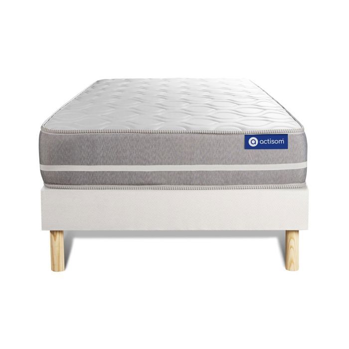 Ensemble Matelas Sommier 80x190 cm - Sommier Blanc (en kit) - Actimemo Touch Ensemble Matelas Sommier 80x190 cm - Sommier Blanc (en kit) - Actimemo Touch
