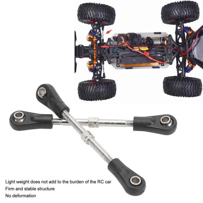 Tiges de Direction RC, Résistantes en Alliage Léger, Tiges de Tringlerie Direction pour Camion RC Échelle 1/10(Rouge) pour Pilotes Loisirs et Compétition