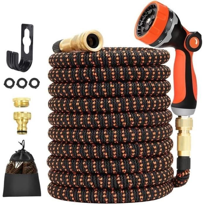 Tuyau D'arrosage Extensible 15 Mètres - Noir, Pratique Pour Votre Jardin !