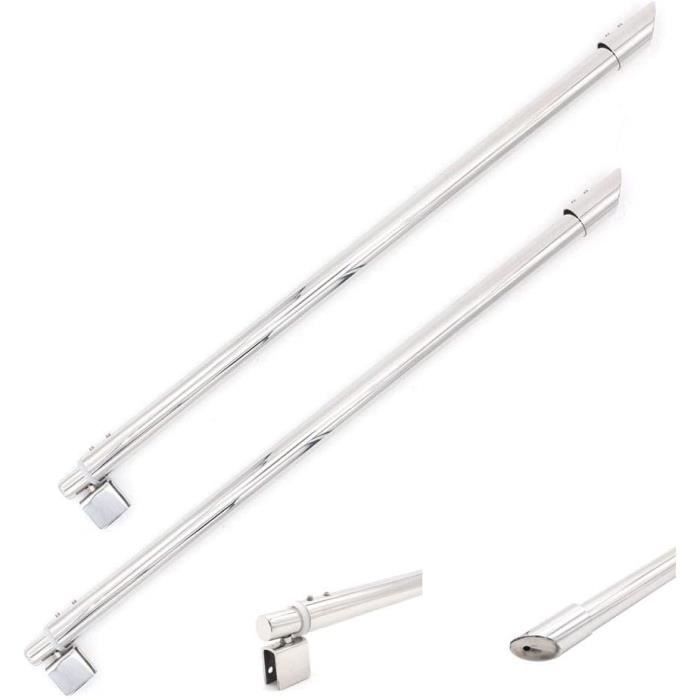 NUZAMAS Barre Telescopiche Per Doccia 600-800mm – Set Da 2, Acciaio Inox 304, Da Vetro A Vetro, Spessore 8-12 Mm