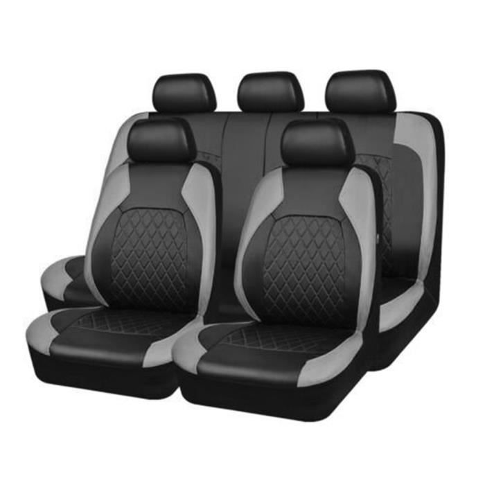 Housses De Siège Auto Universelles – Cuir Synthétique Beige – Set Complet 5 Pièces – Imperméable