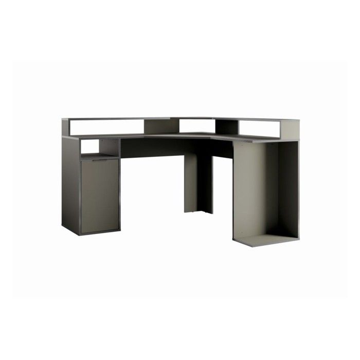 Bureau d'Angle 1 Porte GRAPHIX - 139 cm - Graphite Gris - Collection ...