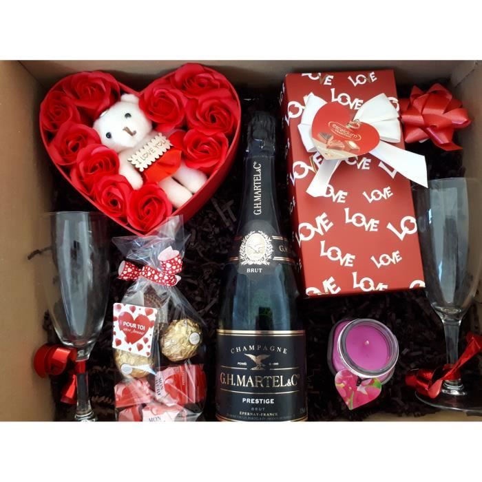 Coffret cadeau saint valentin chocolat champagne ourson - Cdiscount Au  quotidien