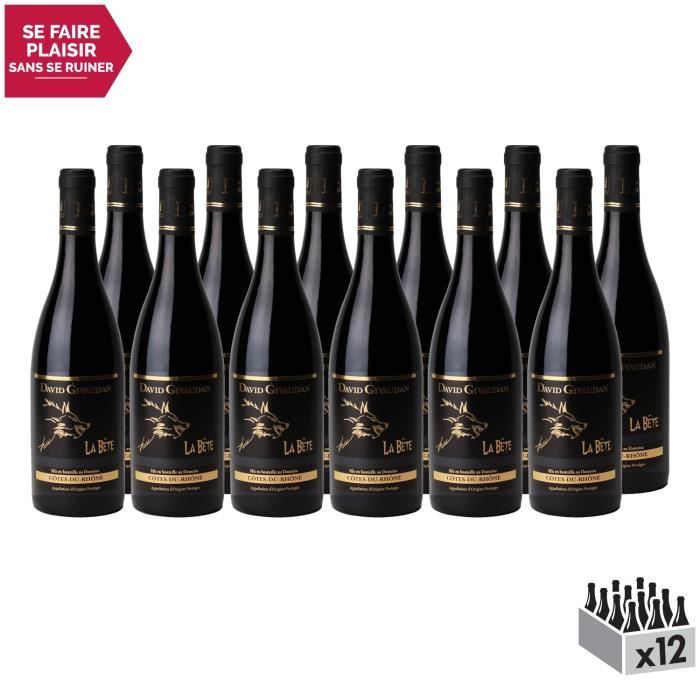 Côtes du Rhône Cuvée la Bête Rouge 2018 Lot de 12x75cl David Givaudan Vin AOC Rouge de la Côtes du Rhône Cuvée la Bête Rouge 2018 Lot de 12x75cl David Givaudan Vin AOC Rouge de la