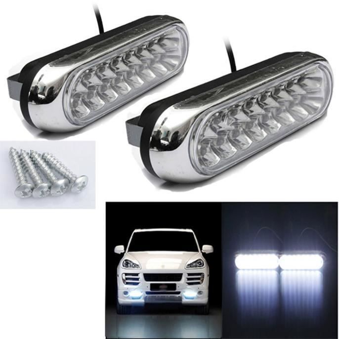 4X(2X UNIVERSEL LED Feux de Jour Blanc DRL Conduite les Cligants Antibro5260 EUR 30,56 - FR