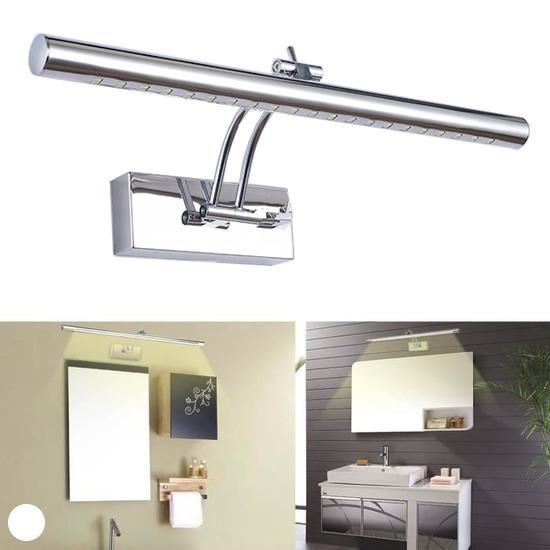 LED 180 degr/és Rotation Lampe miroir Noir Moderne Luminaire salle de bain Montage mural Applique murale Luminaire Lampe miroir maquillage 12w-55cm lumi/ère chaude
