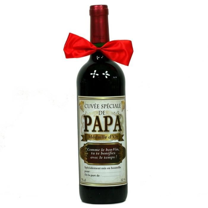 Coffret Vin La Cuvée De Papa - Avec Grand Verre à Vin Et Sous-verre Bleu Doré