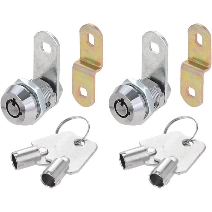 Serrure De Porte 2 Voies Verrouillable – Noir, Pour Tubes Ronds 1-5/8 à 2 Pouces, Usage Ferme Ou Clôture
