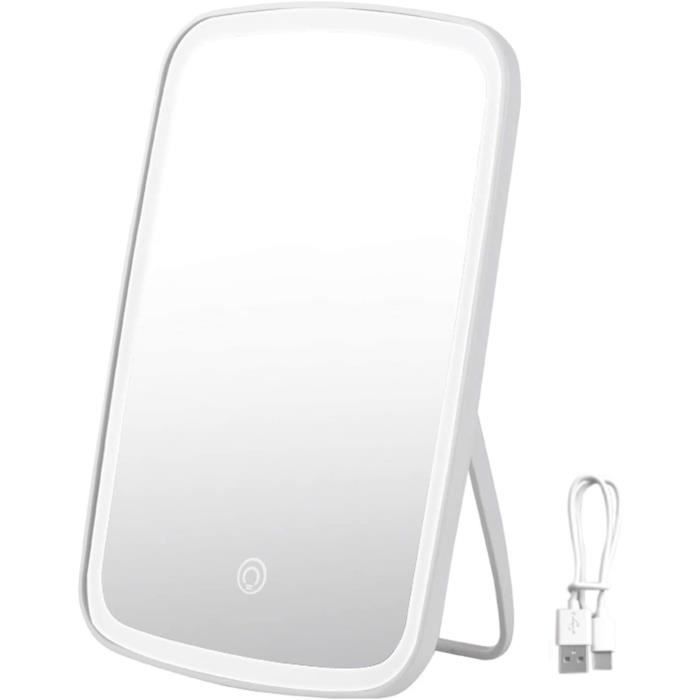 Miroir De Maquillage LED MONSTERSHOP – 58x46 Cm – Tactile & Bluetooth – Blanc