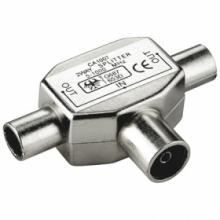 DeleyCON Répartiteur Antenne TV 2 Voies - Coupleur Coaxial Argent - Pour Deux Téléviseurs