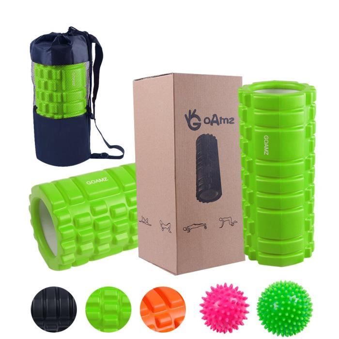 /équilibre Raideurs Relief Soulage de Douleurs Musculaires GOAMZ Rouleau Massage,3-en-1 Fitness Foam Roller Massage Trigger Point Pilates de 2 triggerpoint Ball pour Yoga Fitness Musculation Gym
