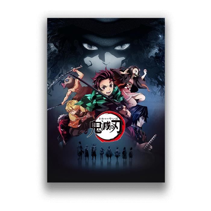 Poster Toile Demon Slayer - Décoration Murale Chambre - 30 X 45 Cm - Style Sans Cadre - 2