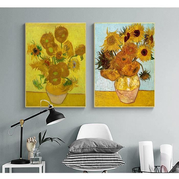 Impression Sur Toile Représentant Un Tournesol Jaune Rustique Dans Un