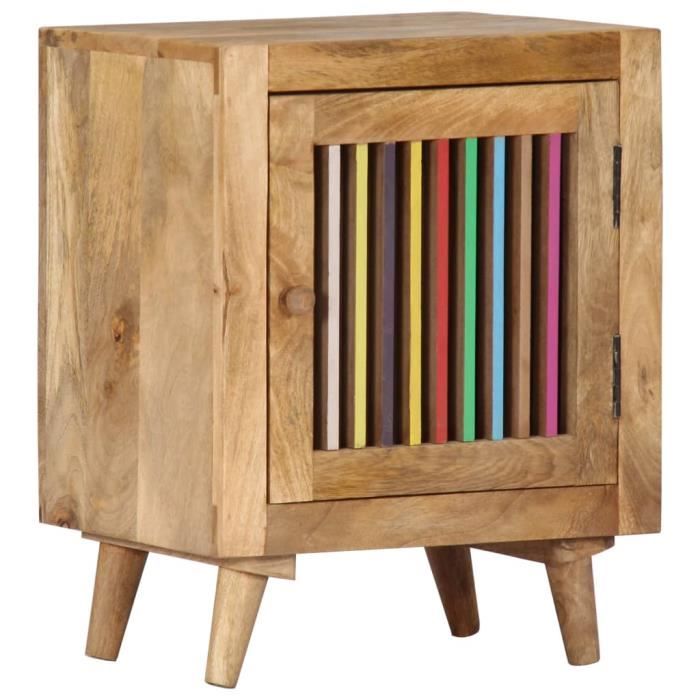 table de chevet en bois de manguier massif - home® - décor antique - 40 x 30 x 50 cm