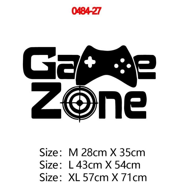 Autocollant Mural Gaming Gamer - Vinyle Déco 55x90 Cm, Amovible, Personnalisable, Pour Chambre Et Bureau - 4