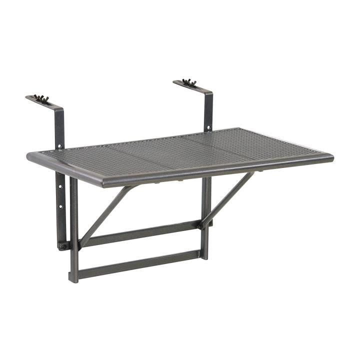 tables de jardin greemotion table de balcon suspendue toulouse 40 x 60 cm – table de balcon rabattable gris métal – peti 99471