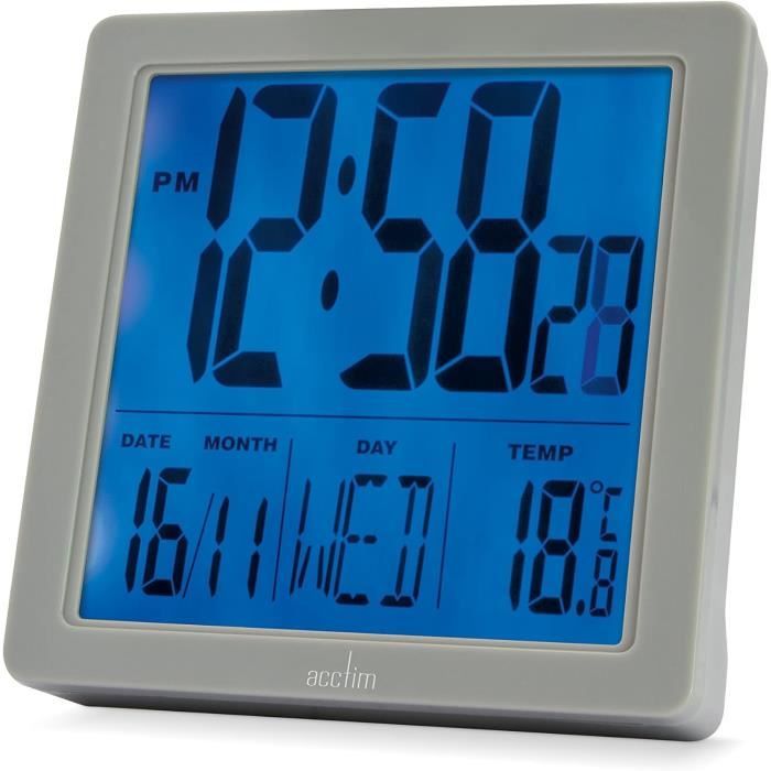 Horloge Murale Numérique LED Télécommandé avec Calendrier Alarme Température Pour Décoration Interieur