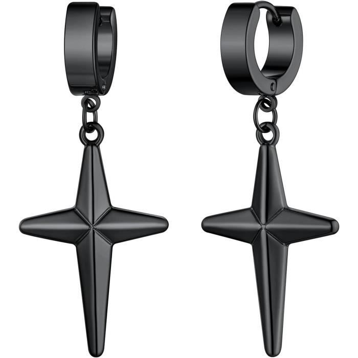 Boucles D'oreilles Clou étoile Acier Argenté - Tige Mixte Homme/femme - Neuf Sans Emballage