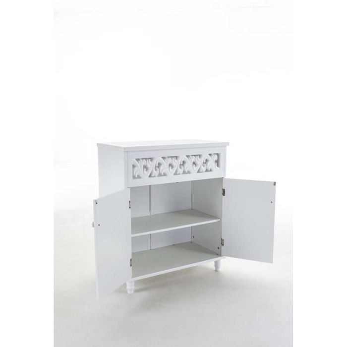 commode poppy - clp - style campagnard - bois massif - blanc