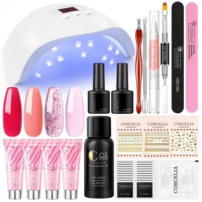 Kit Complet Pose Extensions Ongles Avec Lampe UV LED Sun Mini 2 - Matériel Pro Ou Maison