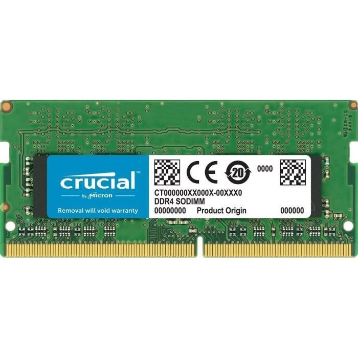 Achat Memoire PC Mémoire CRUCIAL 16GB DDR4 2400 MT/s (PC4-19200) CL17 DR x8 Unbuffered SODIMM 260pin for Mac pas cher