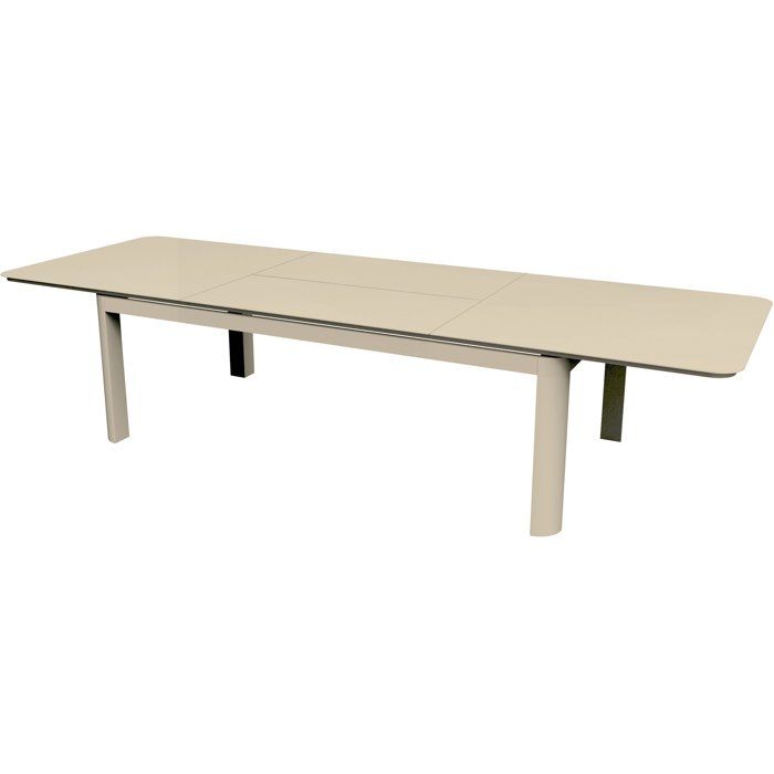 Table de jardin - Rectangulaire - Crème - Aluminium - 10/16 personnes - 230 / 350 x 120 cm - Darius - PROLOISIRS