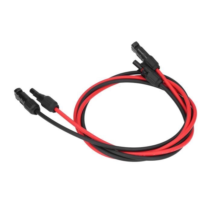 Feotech Câble d'extension solaire double fil de 15,2 m 10 AWG avec connecteur femelle et mâle IP67, 4 paires de connecteurs gratuits pour panneau solaire (6 paires de connecteurs