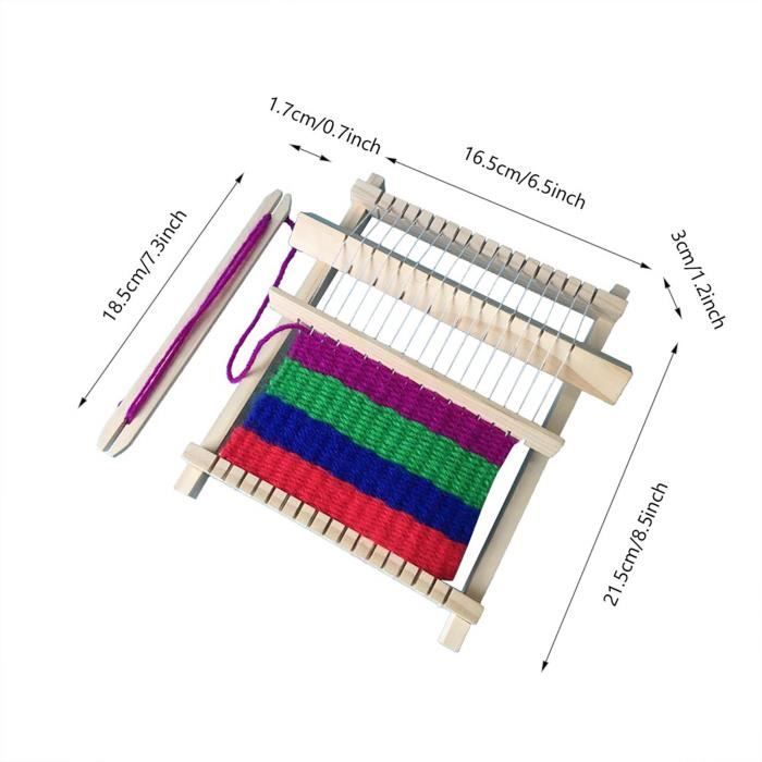 Kit De Métier à Tisser En Bois Pour Enfants - Ensemble Complet Créatif Avec Accessoires Et Laines Colorées
