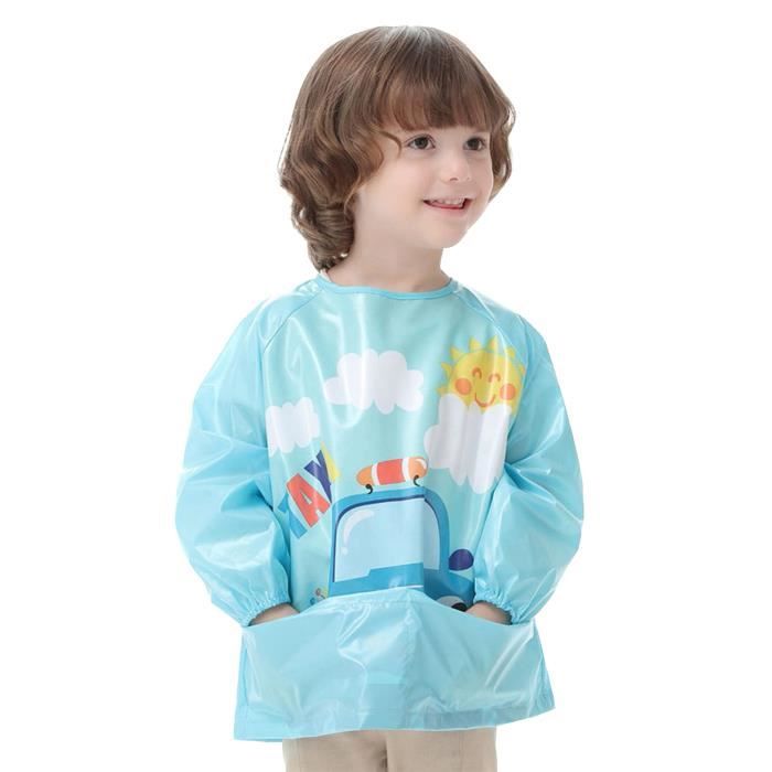 Feoya Unisexe Bavoir A Manches Longues Enfant Blouse De Peinture Tablier Bebe Fille Garcon Etanche 1 6ans 4 Couleurs Cdiscount Puericulture Eveil Bebe