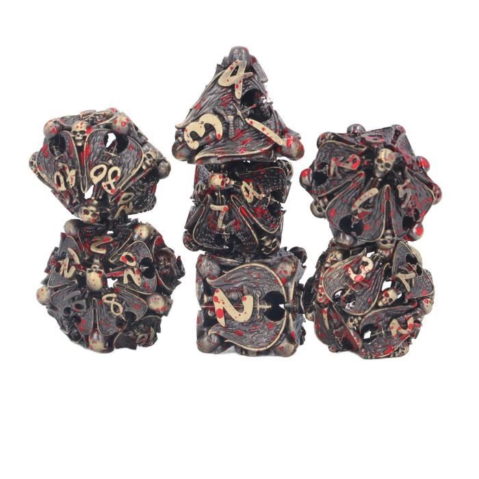Haxtec Jeu De Dés En Métal Polyédrique Antique D&D Avec Sac Cuir - Dés RPG Pour Donjons Et Dragons
