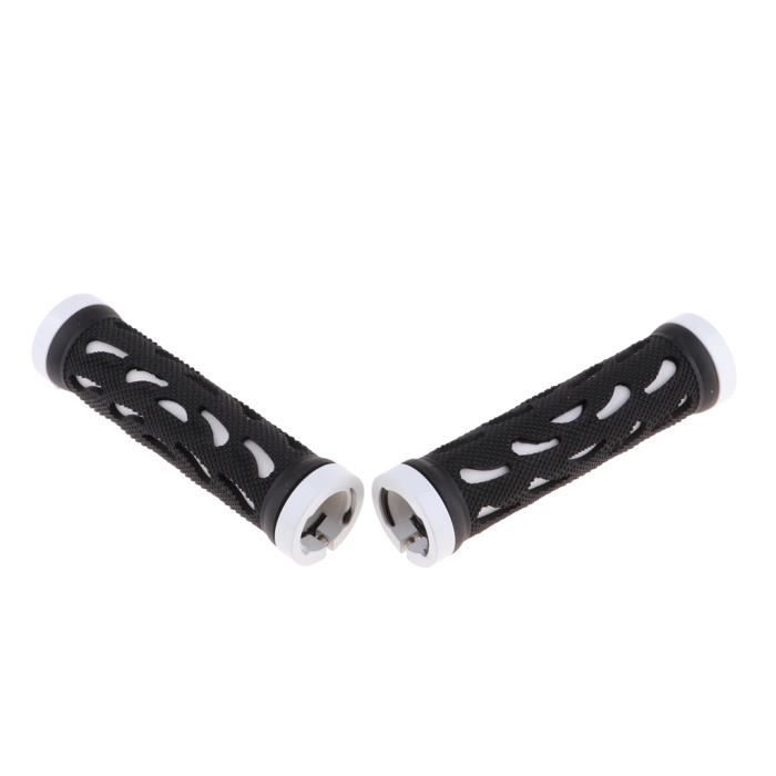 Poignées Vélo 2 Poignées De Guidon Vélo VTT BeiLan - Caoutchouc Antidérapant, Verrouillage Double, Noir Accessoire Cyclisme
