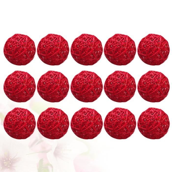 60 Boules Rotin Freneci 3cm - Décoration Mariage/Noël - Remplissage Vase