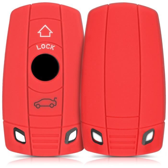 BMW 3-Bouton en Silicone Gris-Noir Coque pour Clef de Voiture /à Distance kwmobile Accessoire cl/é de Voiture pour BMW /Étui de Protection Souple Keyless Go Uniquement