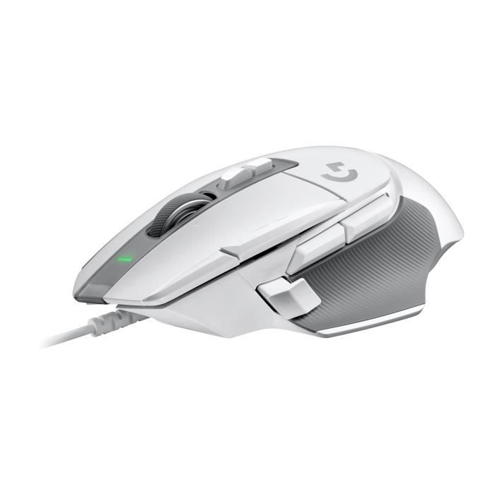 Logitech - G502 X Souris Gaming Filaire - LIGHTFORCE boutons primaires hybrides optique-mécanique, capteur gaming HERO 25K - Blanc