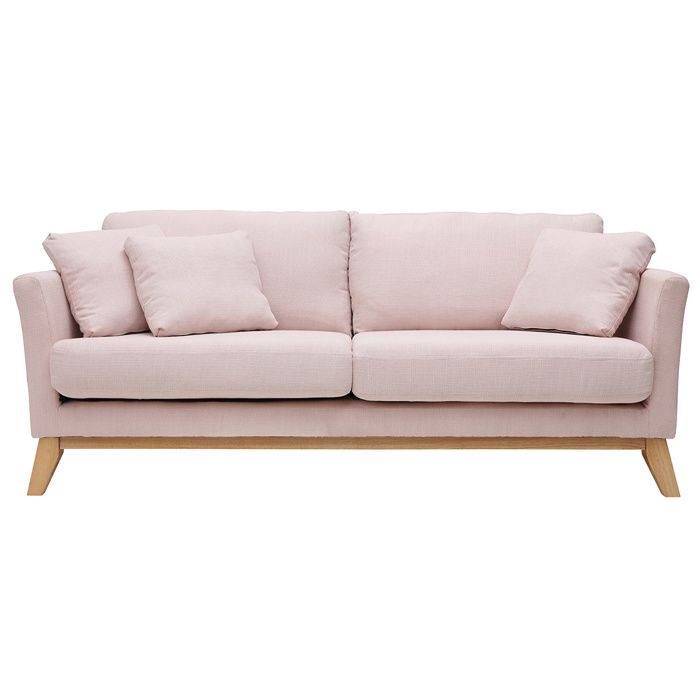 Miliboo Canape Scandinave 3 Places Dehoussable Rose Achat Vente Canape Sofa Divan Cdiscount