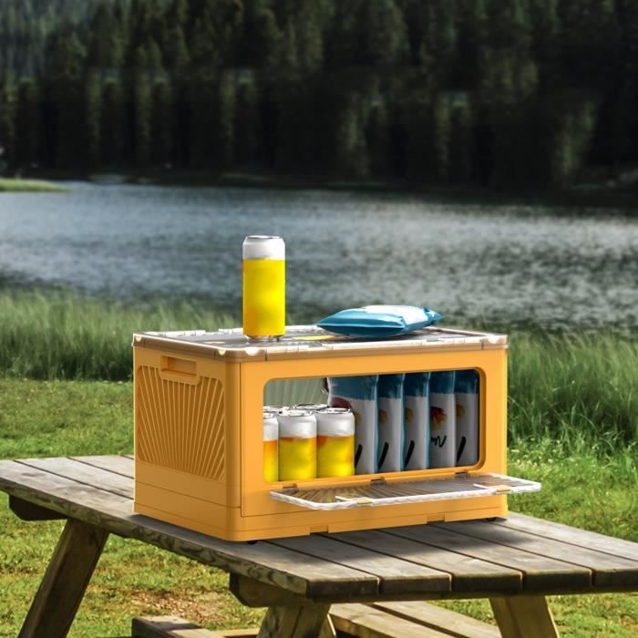 Bac de rangement empilable - minifinker - Jaune - 3 portes - Grande ...