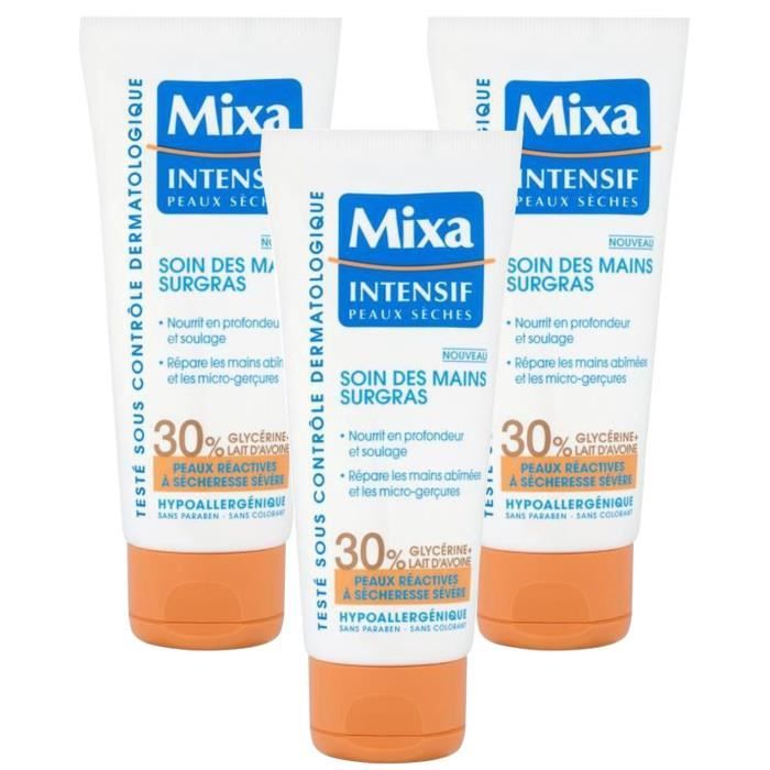 MIXA Crème mains régénérante, peaux sèches et très sèches - 100 ml