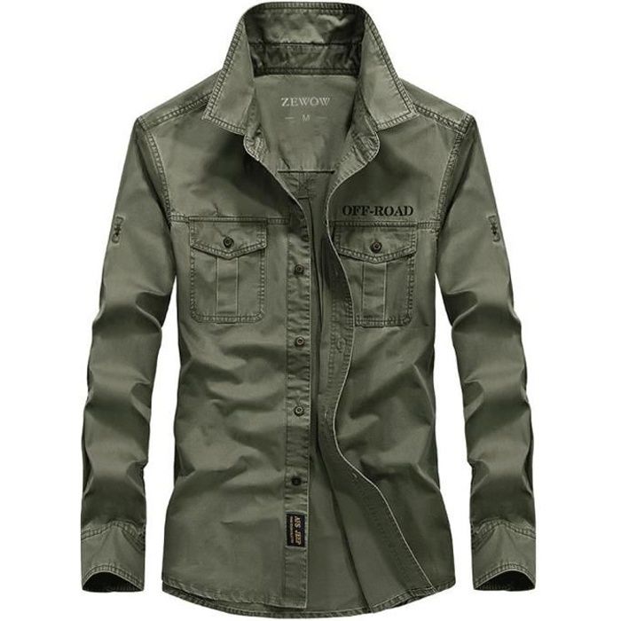 Chemise Orvis Homme 2XL Verte Manches Longues - Poche Zippée, Dos Ventilé