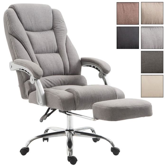fauteuil de bureau ergonomique pacific en tissu - clp - gris - pied en métal