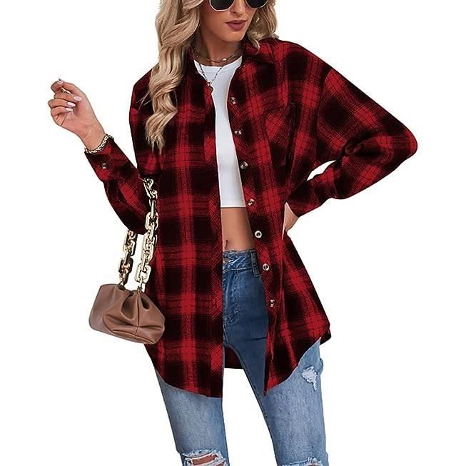 Chemise à carreaux rouge femme deals