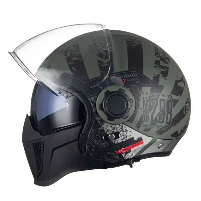 Casque Jet Moto Pour Homme Trooper Noir Mat