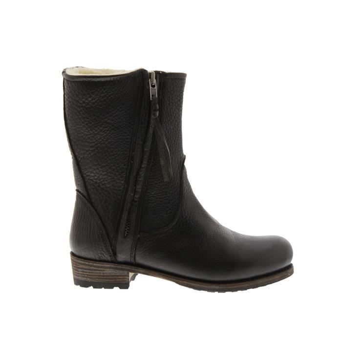 Bottes dhiver pour femme Blackstone EW74 en cuir robuste et doublées de peau de mouton