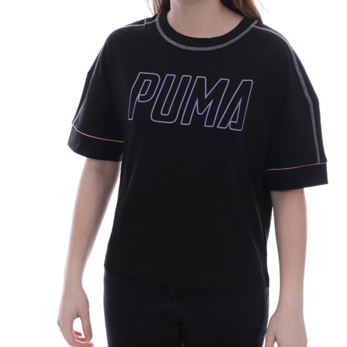 Tee shirt fitness noir femme Puma Graphic