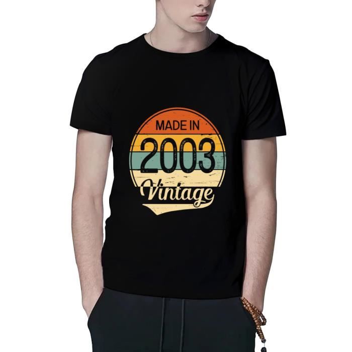 T Shirt Homme Humour Cadeau Anniversaire 18 Ans Garcon Fille Vintage Made In 03 Noir Cdiscount Pret A Porter T Shirt Homme Humour Cadeau Anniversaire 18 Ans Garcon Fille Vintage Made In 03 Noir Cdiscount Pret A Porter