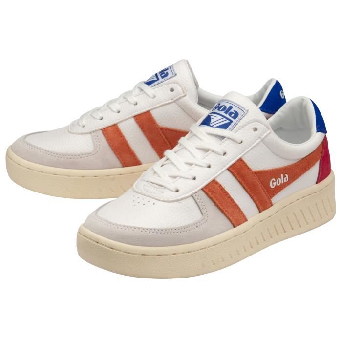 Baskets femme Gola Grandslam Trident blanc rose corail bleu