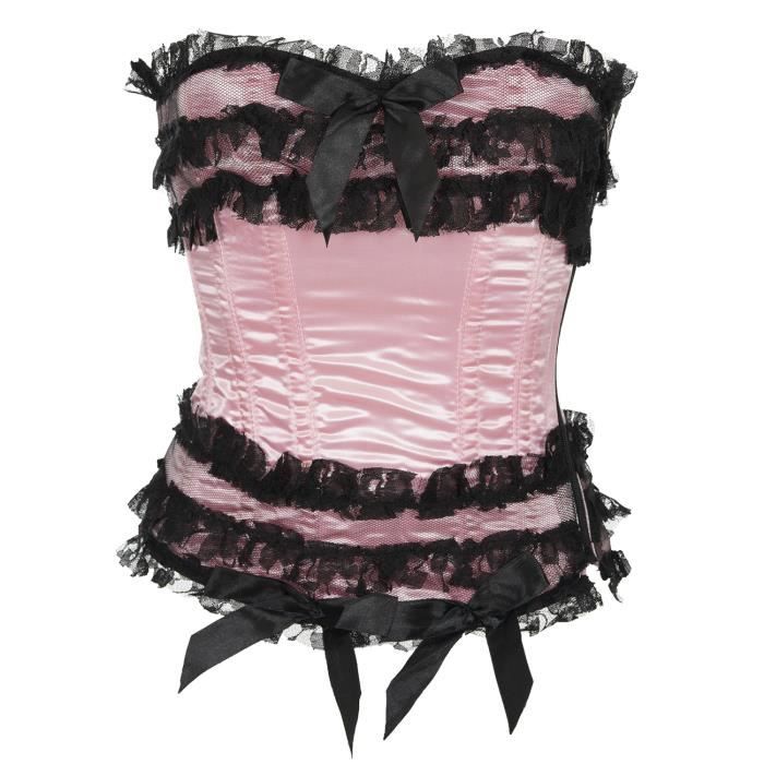 Ensemble Lingerie Victoria's Secret - Corset & Culotte Bustier Dentelle Noire/argenté, Taille L, Neuf Avec étiquettes
